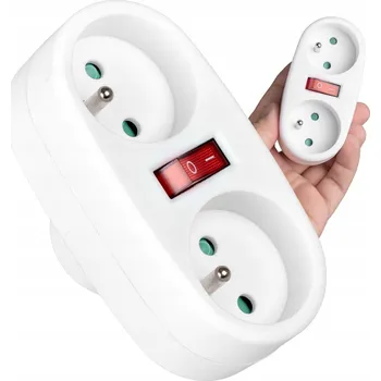 Elektrická zásuvka VAYOX ELECTRIC ROZBOČKA 2- ROZDVOJKA S UZEMNĚNÍM VYPÍNAČE