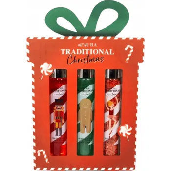 Kosmetická sada Sada tělové kosmetiky Aura vánoční – gel, tekutina, sůl do koupele
