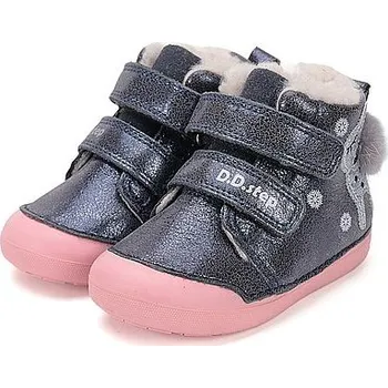 Dívčí zimní obuv D.D.STEP dívčí zimní kotníková obuv W066-52733A tmavě modrá 24