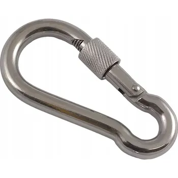 Nerezová karabina s pojistkou šroubovací ocel A4 8x80 mm