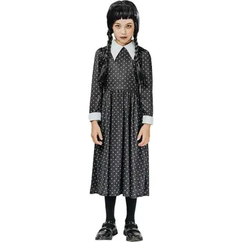 Dámské šaty KOSTÝM KARNEVALOVÝ KOSTÝM Wednesday Addamsová ŠATY GOTICKÉ ŠATY "M" 120-130 CM
