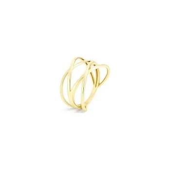 Prsten Prsten zlatý Pásky zkřížené - velikost 58 - 1