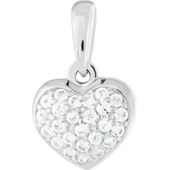 Přívěsek Cutie Jewellery Přívěsek srdíčko z bílého zlata se zirkony – zlatý šperk ryzosti 585/1000 v Dárkovém balení s Certifikátem GLPWB-17171