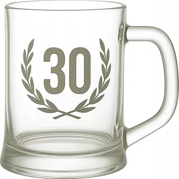 Sklenice Pivní sklenice na pivo, korbel, půllitr výroční 30 let pískovaný