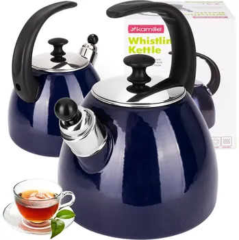 Konvice na čaj Tradiční ocelová smaltovaná Konvice Kamille 2,5 l modrá