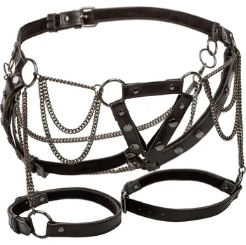 CalExotics Euphoria Collection Plus Size Thigh Harness With Chains - Black