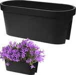 Závěsný balkonový truhlík z recyklovaného plastu 59 cm – černý