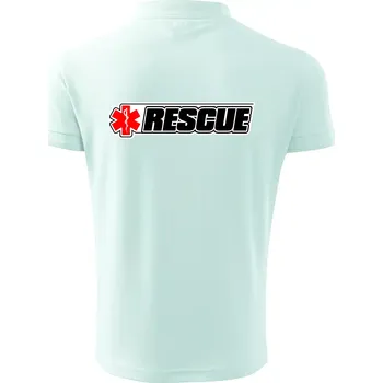 Pánská košile Záchranář rescue kříž červený - Polokošile pánská Pique Polo 203 - 4XL ( Frost )