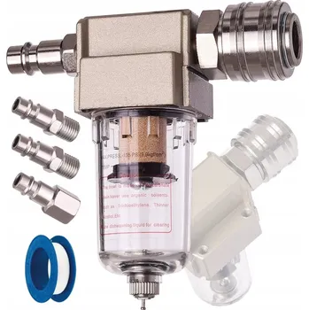 Příslušenství ke kompresoru Filtr Vzduchu Odlučovač Vody Separátor 1/4" + SPOJKY