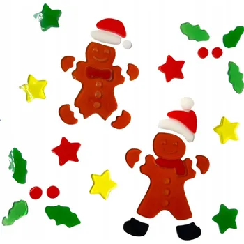 Vánoční dekorace Vánoční Samolepky na sklo, zrcadlo gely, vánoční dekorace