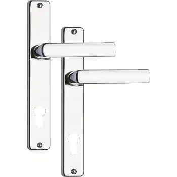 Dveřní kování Dveřní klika 804/90mm s vložkou, stříbrná nerezová úprava