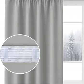 Závěs Hotový závěs zatemňovací 140x250 šedé závěsy na pásce WAVE blackout