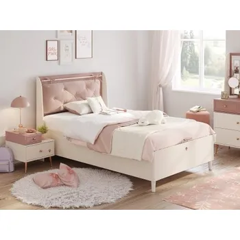 Postel Postel 120x200cm s úložným prostorem Beauty I - béžová/růžová