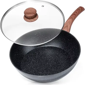 Pánev Granitová pánev se skleněnou poklicí BLACK&WOOD 28 cm, 3,5 l