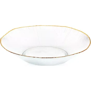 Skleněná salátová mísa se zlatým okrajem 29,5 cm, 1,6 l
