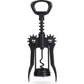 Otvírák Kovový křídlový otvírák na víno, černý, 16 cm