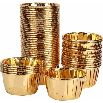 APT FOREMKI, PAPILOTKI DO BABECZEK 50SZT ZŁOTE