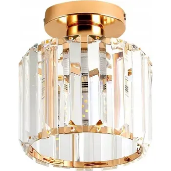 STROPNÍ SVÍTIDLO ZLATÁ LUSTR KŘIŠŤÁLOVÝ E27 MODERNÍ DO OBÝVACÍHO POKOJE + ŽÁROVKA