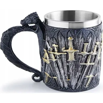 Sklenice EPICKÝ PIVNÍ SKLENICE HRA O TRŮNY - SEDM KRÁLOVSTVÍ NEREZOVÁ OCEL 550 ML LARP