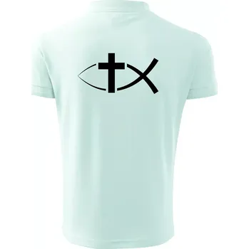 Pánská košile Ježíšova ryba - Polokošile pánská Pique Polo 203 - 5XL ( Frost )
