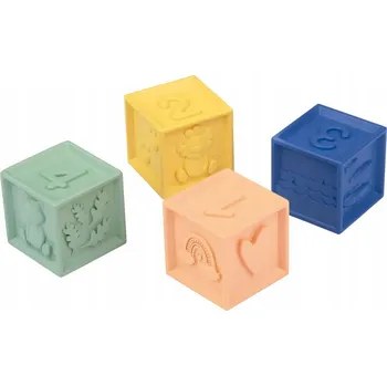 ostatní stavebnice Senzorická hračka barevné kostky krychle 4 ks