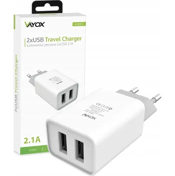 RYCHLÁ SÍŤOVÁ NABÍJEČKA PRO TELEFON SMARTPHONE KOSTKA 2x USB 2.1A VAYOX