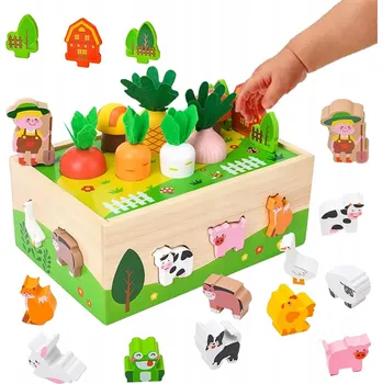 Dřevěná hračka MONTESSORI DŘEVĚNÁ HRAČKA - TŘÍDIČ TVARŮ A MRKVE