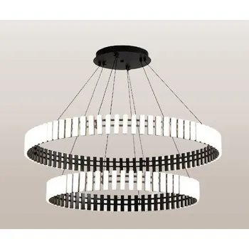 Lampička Klavia 80 Double - Moderní Dvojitý Kruhový LED Lampa Černá 80 cm