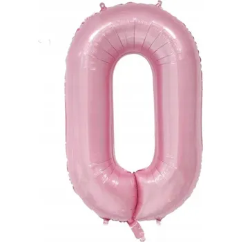 Balónek FÓLIOVÝ BALÓNEK ČÍSLICE 0 RŮŽOVÝ VELKÝ 100 CM NA HELIUM NAROZENINY