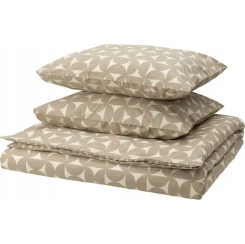 Povlečení IKEA ANGSNEJLIKA Povlak na přikrývku a 2 povlaky na polštáře, béžová/krémová, 200x200 cm