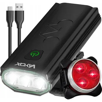 Cyklosvítilna PŘEDNÍ SVĚTLO NA KOLO 3xLED USB-C + ZADNÍ SVĚTLO NA KOLO PRO VAYOX