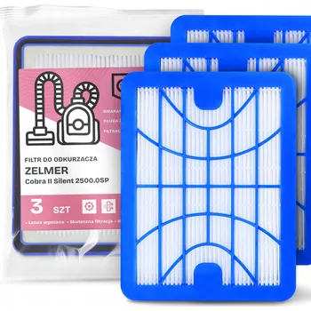 Filtr do vysavače 3x FILTR do VYSAVAČE Zelmer Cobra II Silent 2500.0SP Vzduchový HEPA EM-W
