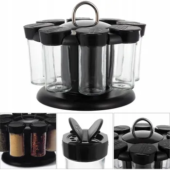 Kořenka Otočný stojan na koření Kamille KM7050 černý