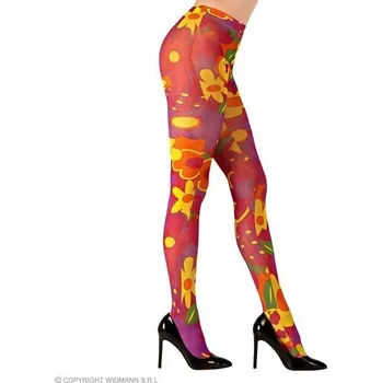 Dámské punčochy Punčocháče dětské květiny hippies XL