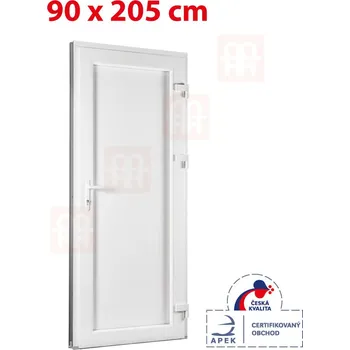 Interiérové dveře Plastové dveře 90x205 cm (900x2050mm) plné pravé bílé Trocal