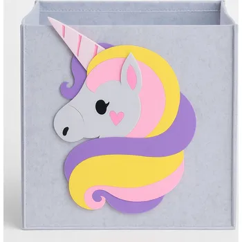 Úložný box PLSTĚNÝ ÚLOŽNÝ BOX NA HRAČKY 30X30X30 CM - VZOR JEDNOROŽEC