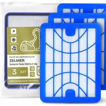 Filtr do vysavače 3x FILTR do VYSAVAČE Zelmer Solaris Twix 5500.0 HQ HEPA Filtr Vzduchu EM-W