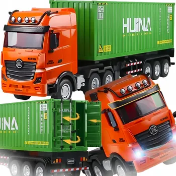 autíčko Dálkově ovládané nákladní auto Huina Toys 1:18 s kontejnerem, zvukové efekty a LED osvětlení