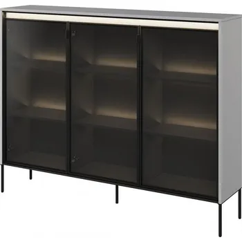 Vinotéka Vitrína 3D s LED IPOLIS šedá/černá