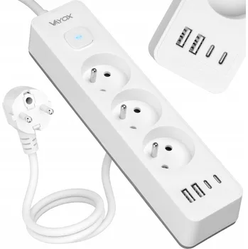 Napájecí kabel Prodlužovací Kabel přívod Vayox 3 m, 3 ks, 7 ks, bílý