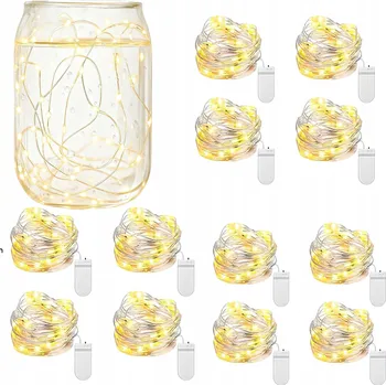 Vánoční dekorace SVĚTELNÝ ŘETĚZ SVĚTÝLKA NA STROMEČEK BATERIE DRÁTKY TEPLÁ BÍLÁ 20LED 3,2M