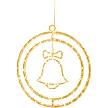 Vánoční dekorace Dekorace MagicHome Vánoce, zvon, plast, 80xLED teplá bílá, 32.5x36 cm, 3xAA