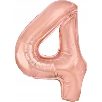 Balónek Fóliový balónek PartyPal číslice 4, růžově zlatý, 70 cm