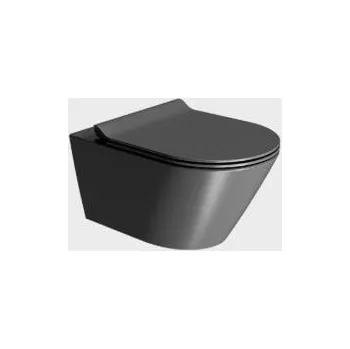 Klozet GSI Kube X záchodová mísa závěsná bez splachovacího kruhu černá 941526