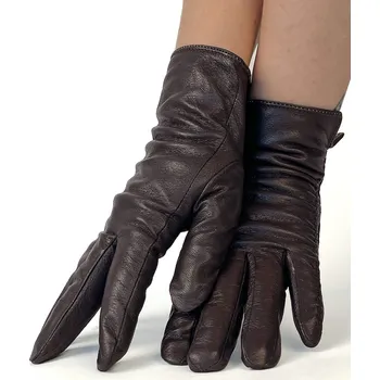 Rukavice Dámské kožené rukavice tmavě hnědé, VELIKOST XL ( 8 )