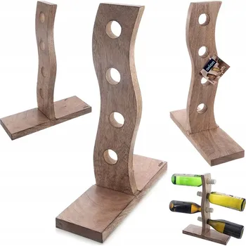 Dřevěný stojan na víno, regál, skříňka, police na 4 lahve