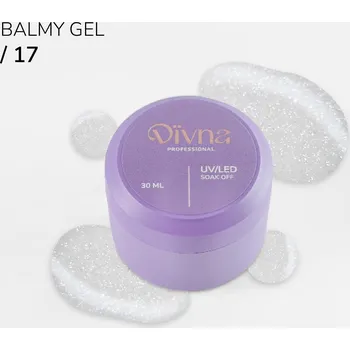 Lak na nehty DIVNA Balmy Gel 17 třpytivý gel se třpytkami podkladovou konzistencí 30 ml na nehty