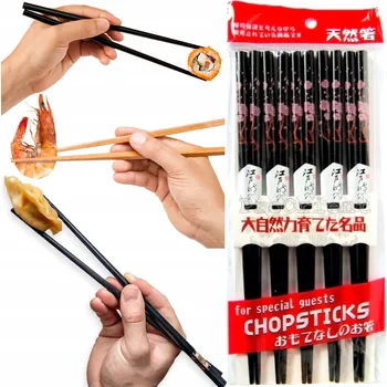 Obraz Hůlky OKASHI dřevěné lakované černé s květy 10 ks