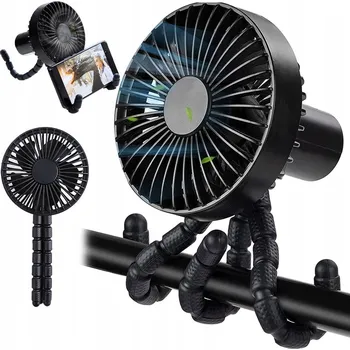 Domácí ventilátor MINI PŘENOSNÝ VENTILÁTOR S PODSTAVCEM, RUČNÍ, NA KOČÁREK