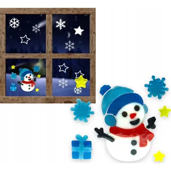 Vánoční dekorace GELOVÉ NÁLEPKY ozdoby na okno, sklo, vánoční stromeček, svátky